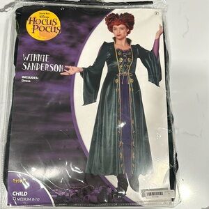 Brand New Child Disnsey Winifred Sanderson Costume -Hocus Pocus Size Medium 8-10